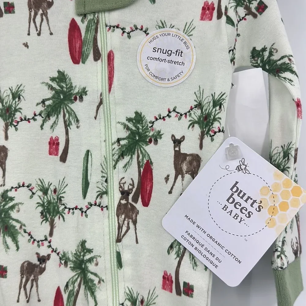 Burt’s Bees Palmtree Dear Christmas Sleeper Sz 6-9m NWT‎